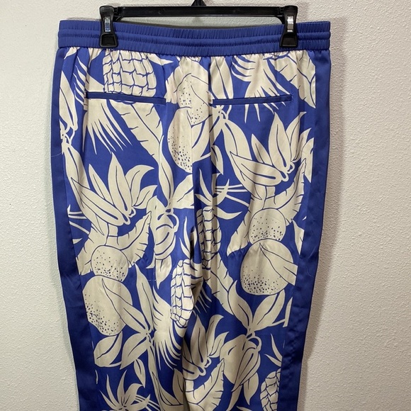Victoria's Secret Tropical pineapple satin pajama pants blue cream - Picture 4 of 9